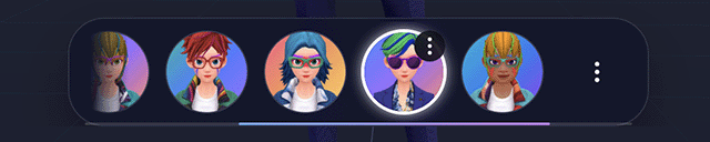 Expanded avatar selector interface