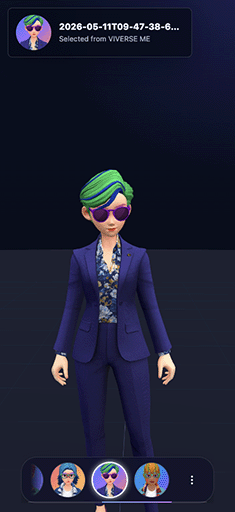 Avatar selector positioned in a portrait product layout